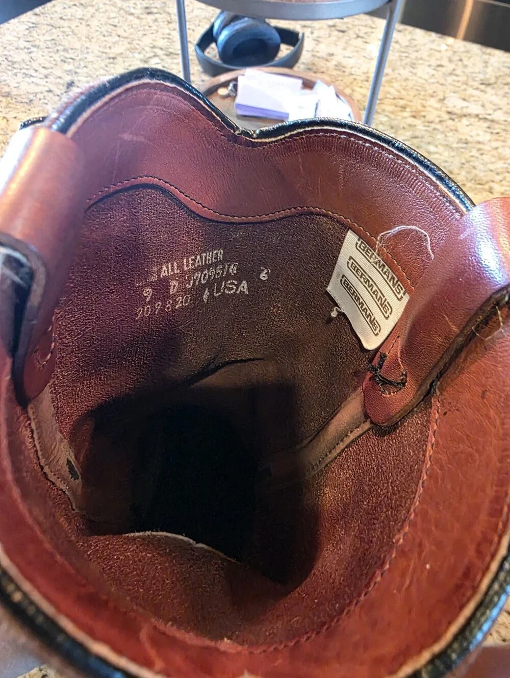 Men's Brown Leather Western Boots - USA Made Bermnas
